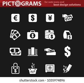 E-commers vector white icons for user interface design