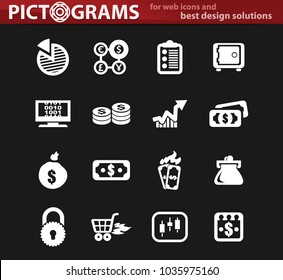 E-commers vector white icons for user interface design