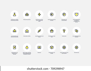 Economic activity icon set