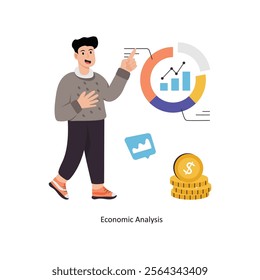 Economic Analysis concept vector illustration. Business Collaboration isolated on white Background.