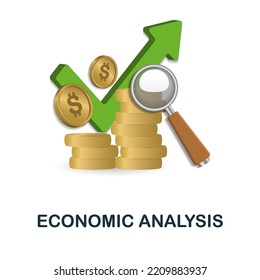 Economic Analysis icon. 3d illustration from economic collection. Creative Economic Analysis 3d icon for web design, templates, infographics and more