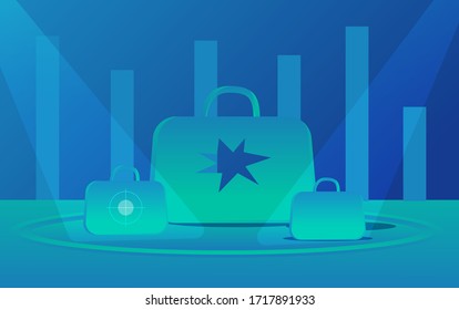 Antecedentes económicos. Antecedentes del concepto económico. Estilo vectorial moderno. Antecedentes del concepto de crisis económica. Ilustración vectorial.