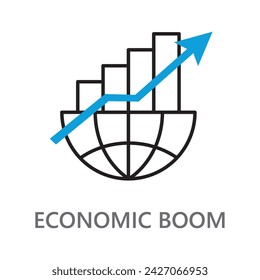 Economic Boom icon. line vector icon on white background. High quality design element. Editable linear style stroke. Vector icon