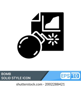 Icono sólido del auge económico aislado en el fondo blanco. Concepto de negocio. EPS 10