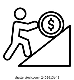 Economic Challenges Icon line vector illustration