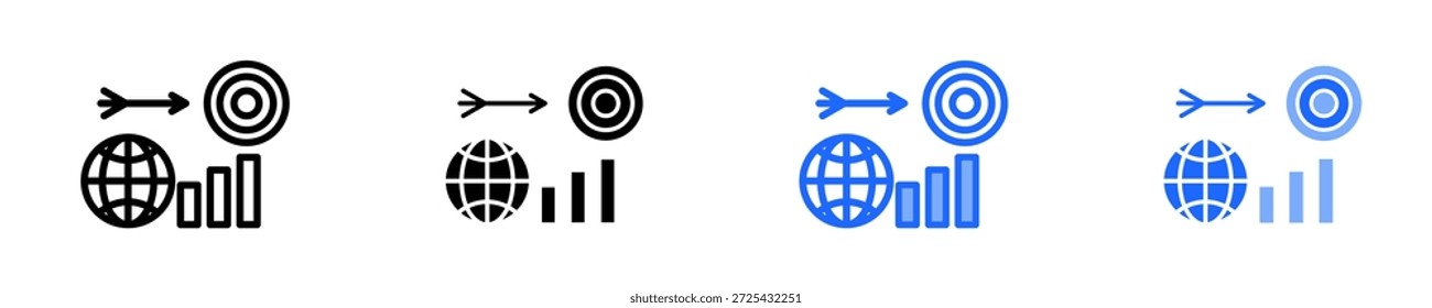 Economic Challenges  Icon Set Multiple Style Collection
