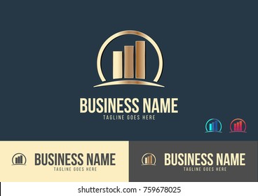 Economic Chart Logo Template Design Vector