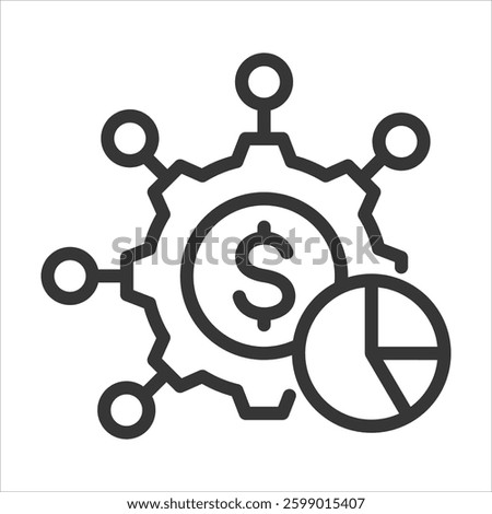 Economic Contribution Outline Icon Vector Illustration