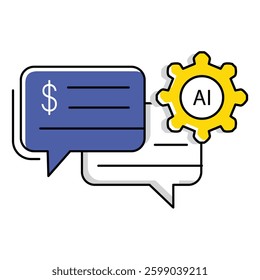 Economic Conversation Ai Vector Icon design