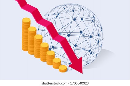 Economic crisis or global recession, financial crash.