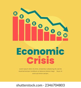 Gráfico de crisis económica con flecha en caída. el dinero cae hacia abajo con flecha en caída
