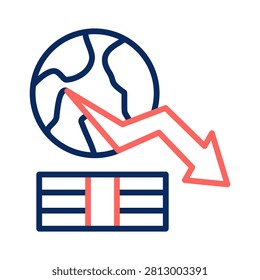 Economic Crisis Icon Element for Design