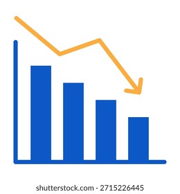Economic Crisis Icon Solid Color Design Vector Illustration