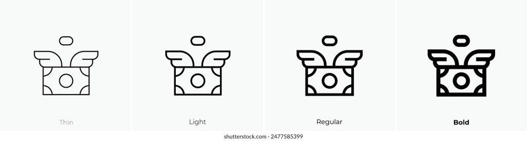 icono de la crisis económica. Diseño de estilo fino, ligero, regular y audaz aislado sobre fondo blanco