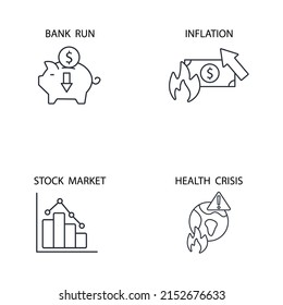 economic crisis icons set . economic crisis pack symbol vector elements for infographic web