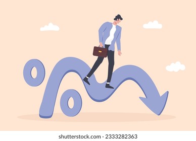 Economic crisis. Inflation Rising. Economical problem and investment failure and budget collapse. Profit fall in economic recession. Interest Rate Impact for Stock Investment. 
