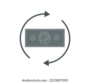 Türkiye economic crisis. monetary and economic crisis. Turkish lira symbol. vector design.
