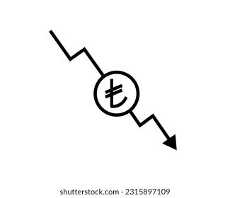 Türkiye economic crisis. monetary and economic crisis. Turkish lira symbol. vector design.
