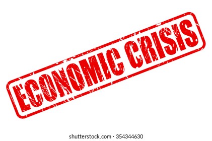 ECONOMIC CRISIS red stamp text on white