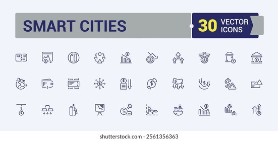 Economic Crisis vector line icon set. Includes thin line bankruptcy, reduction, crash, inthinion, negative, banking and more. Pixel perfect. Editable stroke. Vector illustration.