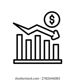 Economic Crisis vector line icon