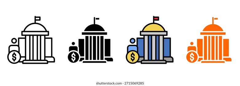 Crítica econômica Icon Set Multiple Style Collection. Repartição Do Capitalismo, Crise Da Dívida, Desvio De Riqueza, Desigualdade Econômica, Ganância Das Empresas, Queda Do Mercado, Problemas De Inflação, Efeitos De Recessão, Cor Bancária