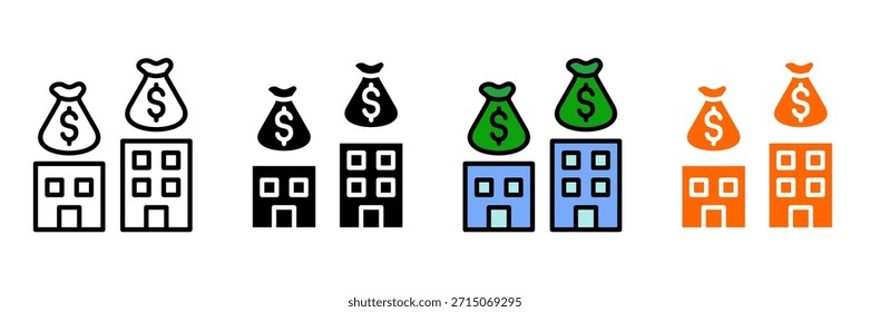 Crítica econômica Icon Set Multiple Style Collection. Repartição Do Capitalismo, Crise Da Dívida, Desvio De Riqueza, Desigualdade Econômica, Ganância Das Empresas, Queda Do Mercado, Problemas De Inflação, Efeitos De Recessão, Cor Bancária