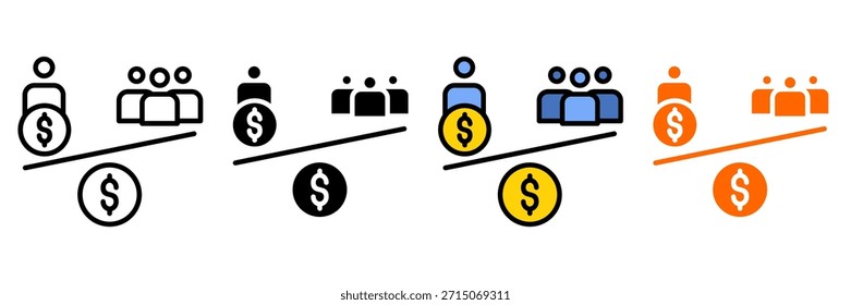 Crítica econômica Icon Set Multiple Style Collection. Repartição Do Capitalismo, Crise Da Dívida, Desvio De Riqueza, Desigualdade Econômica, Ganância Das Empresas, Queda Do Mercado, Problemas De Inflação, Efeitos De Recessão, Cor Bancária