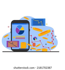 Economic crysis or economic resession ilustration vector art.