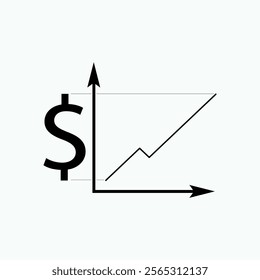 Economic Curve. Graphic Information Stats Increase - Vector.          