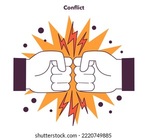 Economic depression causing conflict. Global financial turmoil. People is afraid of long-term recession consequences. Flat vector illustration