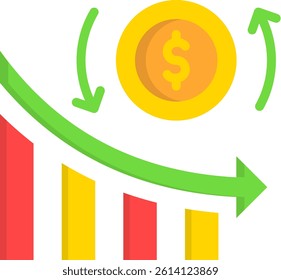 Economic Depression Icon Flat Vector Illustration
