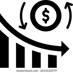 Economic Depression Icon Glyph Vector Illustration
