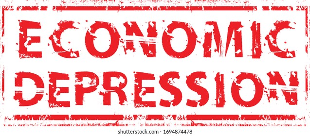 Economic Depression . Red Grunge Stamp. Vector