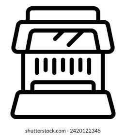 Economic detector icon outline vector. Gear fiscal. Bank cash