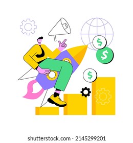 Economic Development Abstract Concept Vector Illustration. World Economy Ranking, Market Economy, Price Stability, Employment, Monetary And Fiscal Policy, Financial Institution Abstract Metaphor.