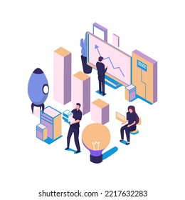 Economic development flat style illustration design