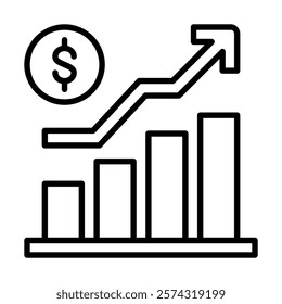 Economic Development icon line vector illustration