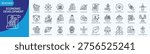 Economic Development Icon Pack Illustration Vector Outline Style