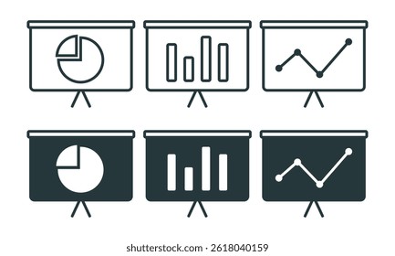 Economic diagram presentation icon. Illustration vector