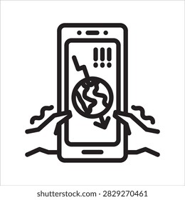 Economic Doom scrolling Stress - Negative economic news anxiety icon