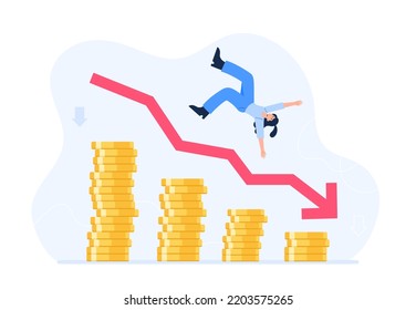 Concepto De Desaceleración Económica. El Mercado: Vector De Stock ...