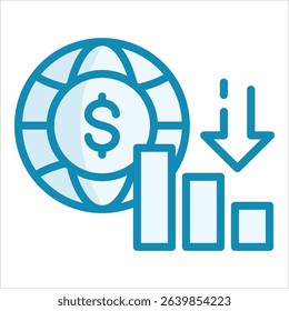 Economic Downturn Icon Element For Design
