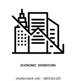 Economic Downturn Icon. Line Vector. Isolate On White Background.