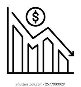 Economic Downturn icon line vector illustration