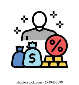 economic expert color icon vector. economic expert sign. isolated symbol illustration