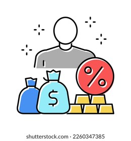 vector de icono de color de experto económico. signo de experto económico. ilustración de símbolo aislado