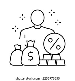 economic expert line icon vector. economic expert sign. isolated contour symbol black illustration