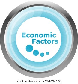 economic factors web button, icon isolated on white