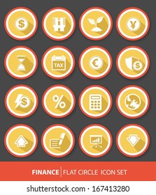 Economic and finance buttons,Yellow version,vector
